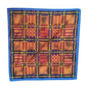 Vintage Totes Scarf Orange Blue Multicolor Patterned Square